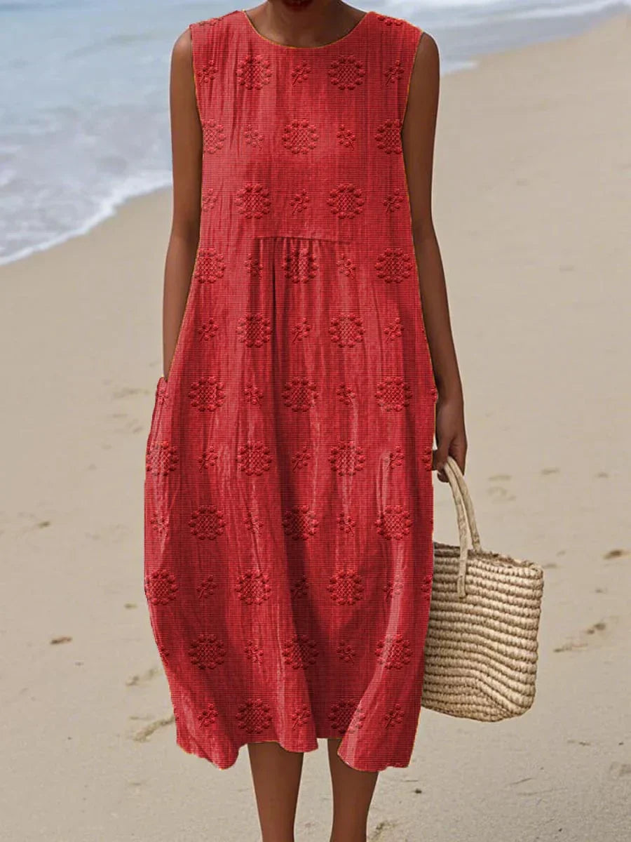 Rose – Elegant Sleeveless Dress with Pockets