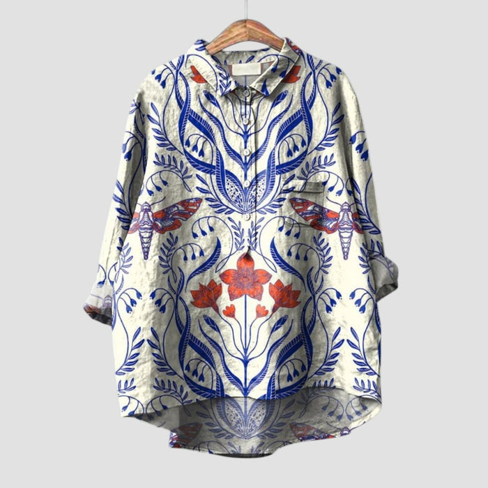 PALMIRA | Oversized Shirt with a Canine Design and Everyday Comfort for a Carefree Look