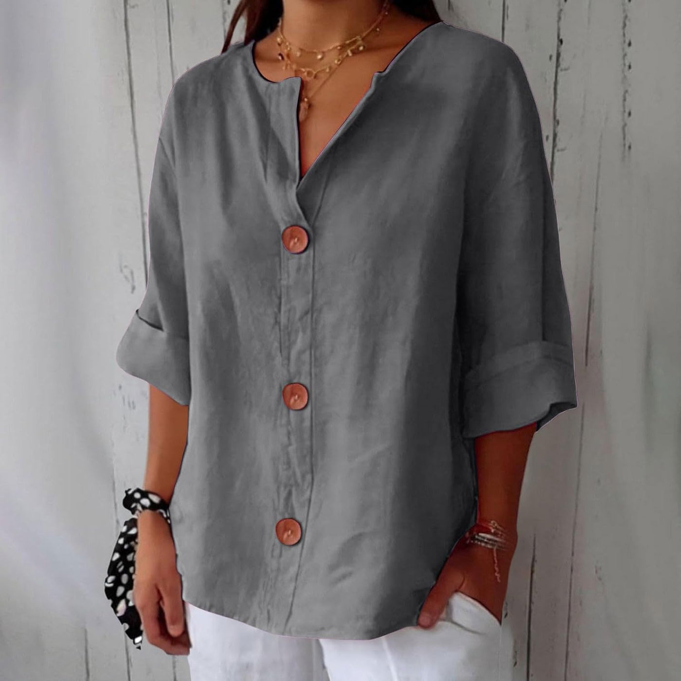 Charlotte - Casual Linen Blouse