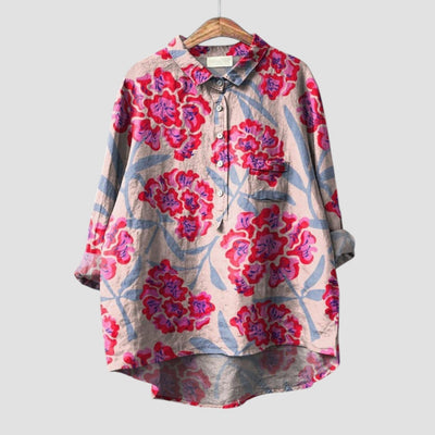 PALMIRA | Oversized Shirt with a Canine Design and Everyday Comfort for a Carefree Look