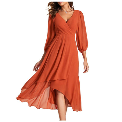 MIA – V-neck dress with asymmetric hem