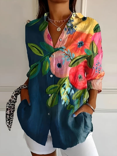 Fioralba - Long Sleeve Floral Print Shirt