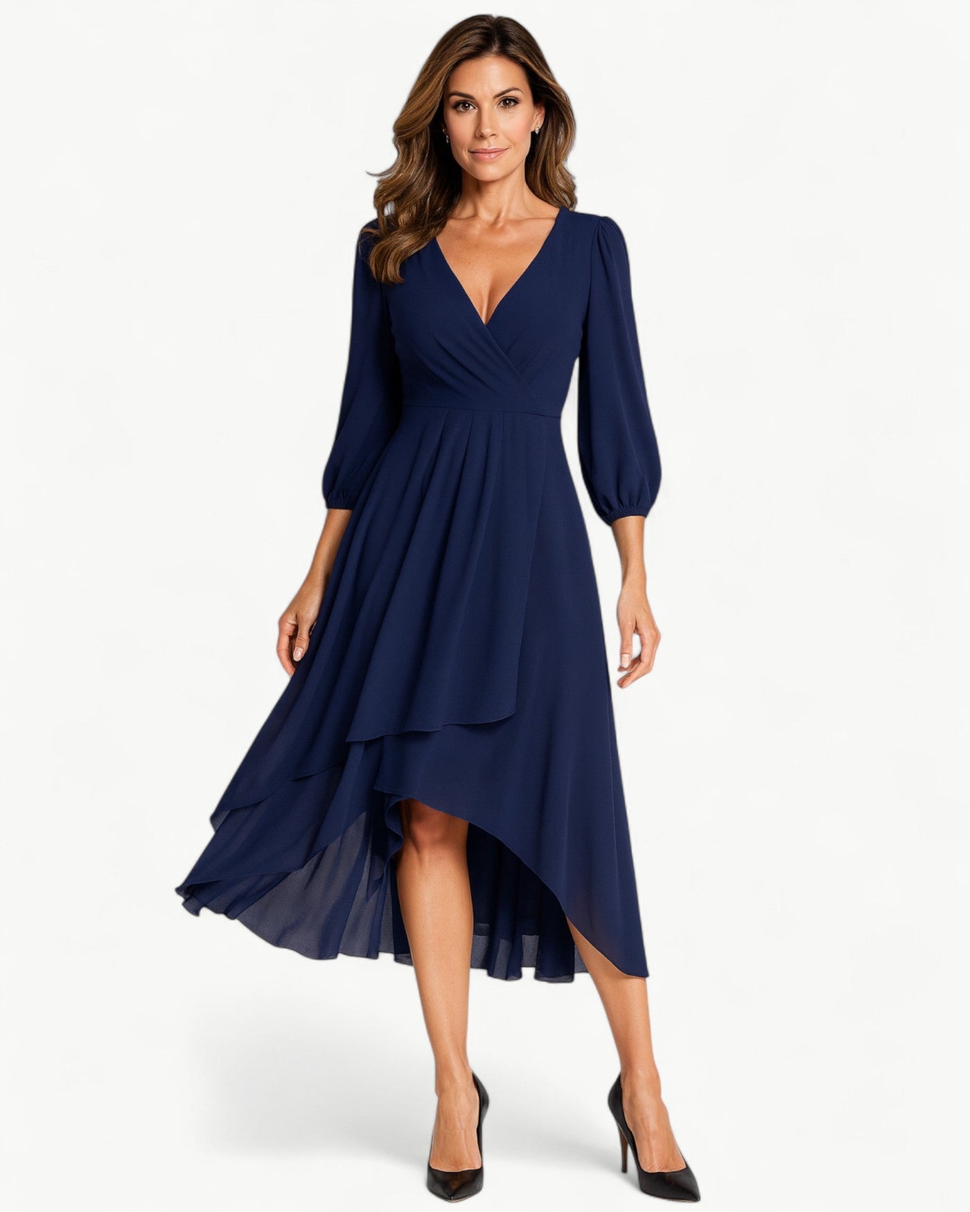 MIA – V-neck dress with asymmetric hem