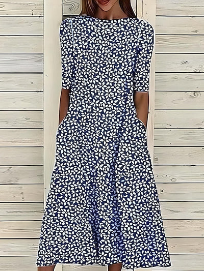 Malgorzata - Summer Midi Dress With Coastal Flowers